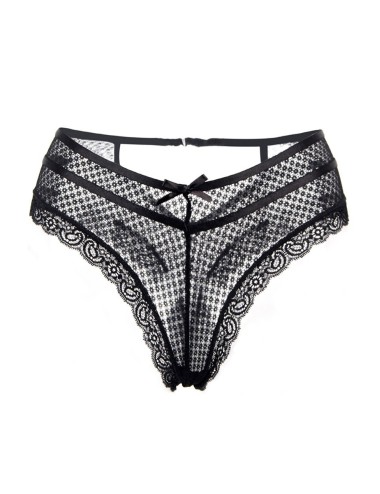 Tanga noir dentelle - Paris Hollywood