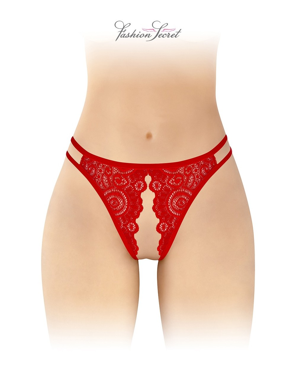 Culotte rouge ouverte Annette - Fashion Secret