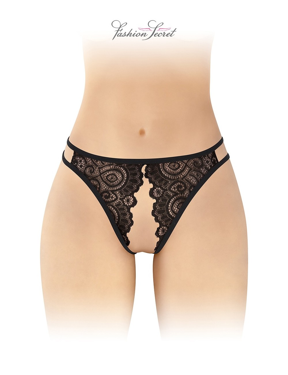 Culotte noire ouverte Annette - Fashion Secret Culotte noire ouverte Annette - Fashion Secret