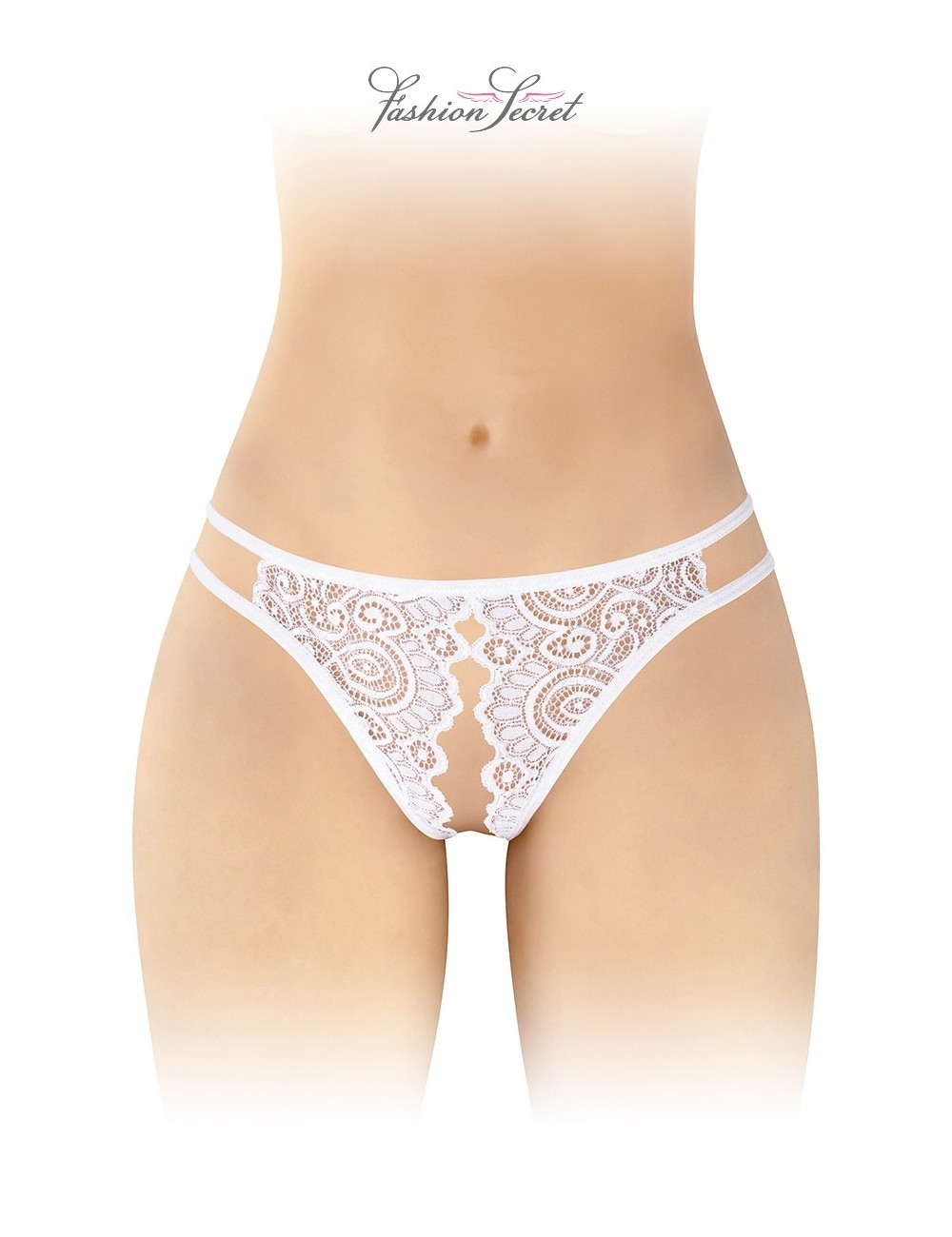 Culotte blanche ouverte Annette - Fashion Secret