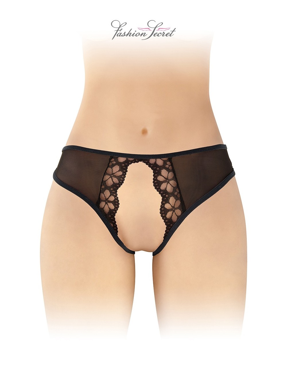 Culotte noire ouverte Ambre - Fashion Secret Culotte noire ouverte Ambre - Fashion Secret