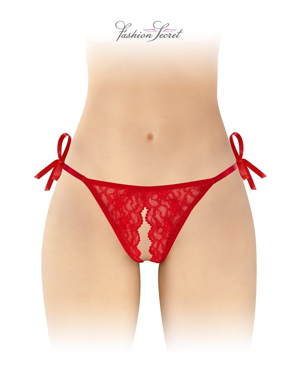 String rouge ouvert à nouer Stella - Fashion Secret String rouge ouvert à nouer Stella - Fashion Secret