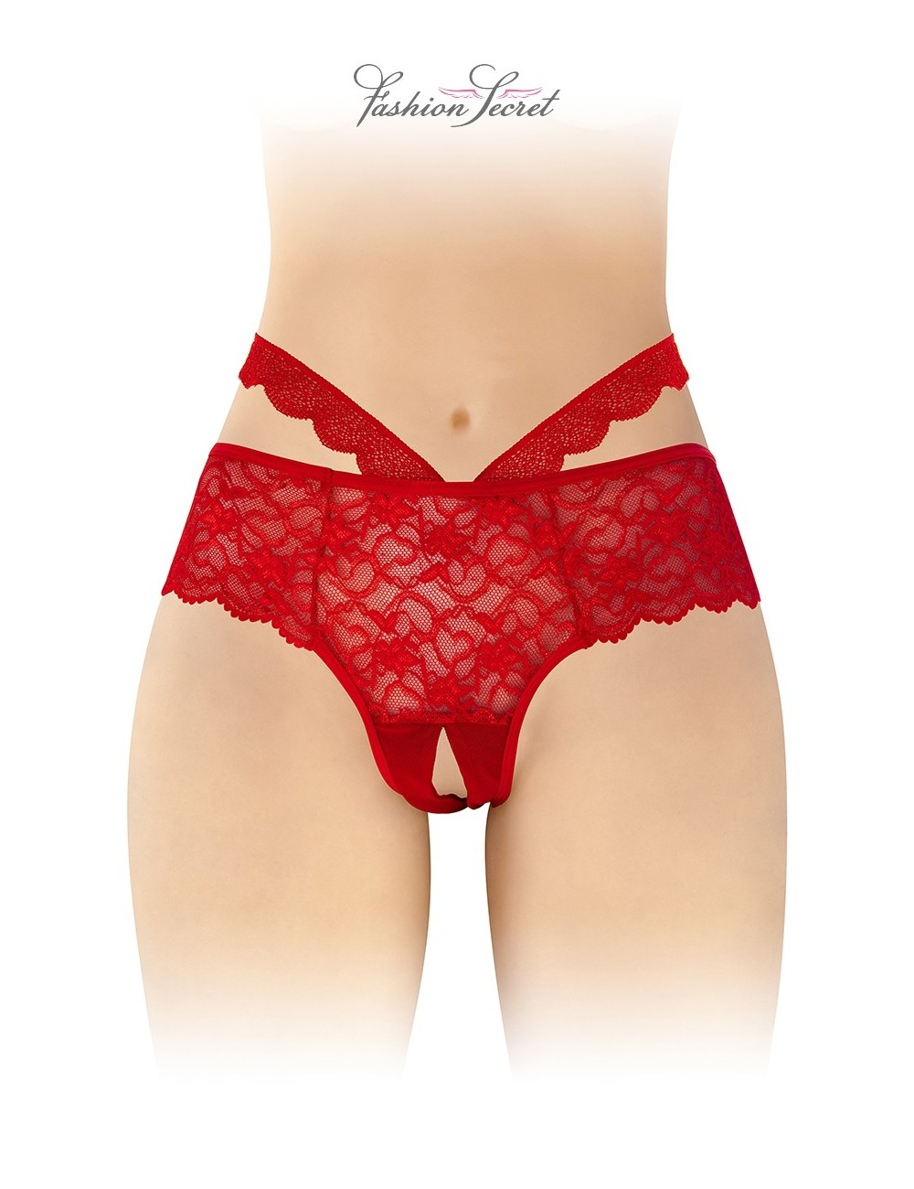 Culotte ouverte rouge Marie - Fashion Secret