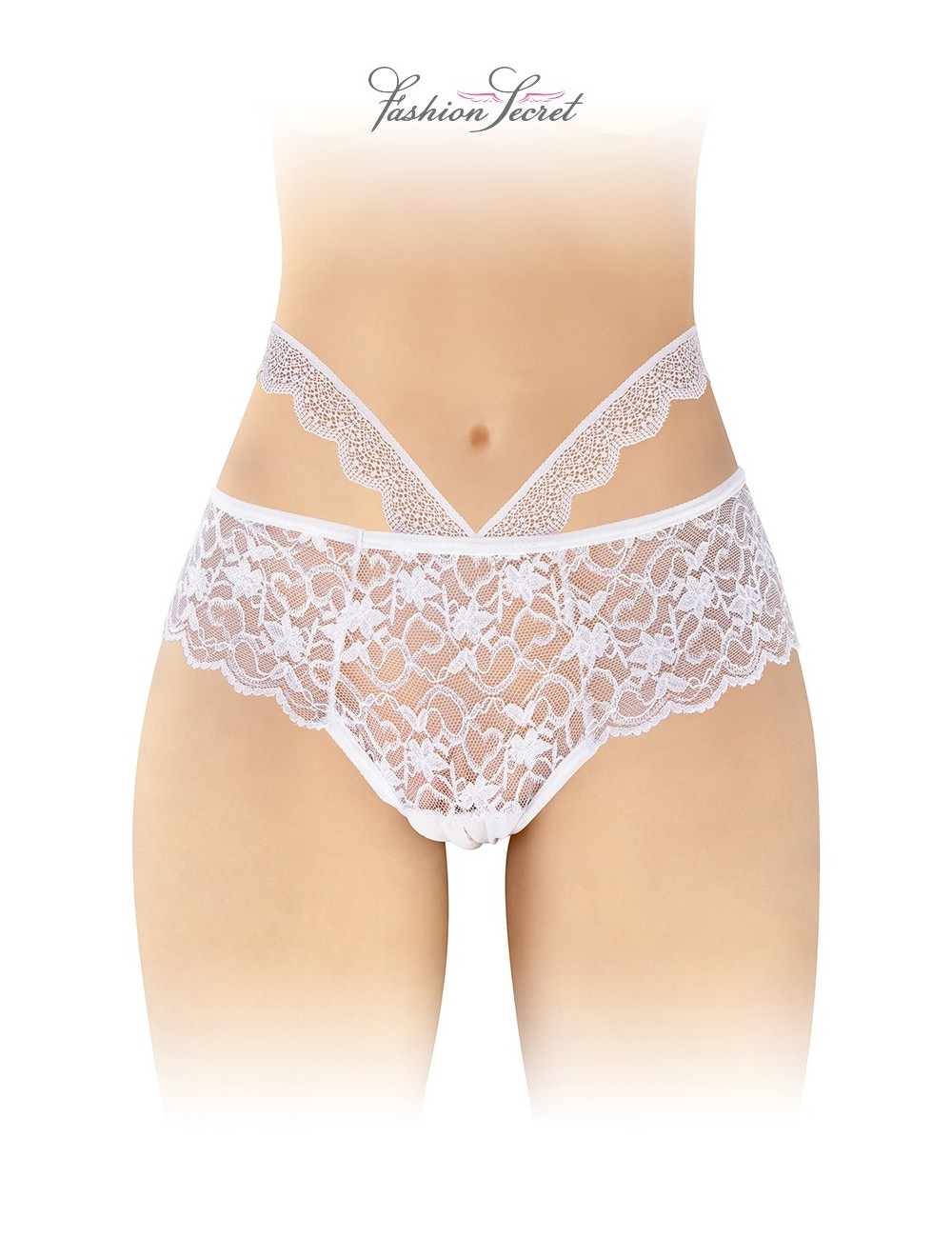 Culotte ouverte blanche Marie - Fashion Secret