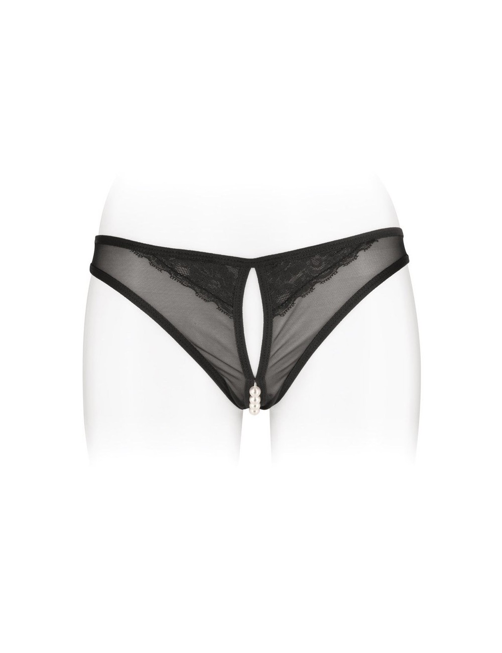 String ouvert avec perles Sophie - noir String ouvert avec perles Sophie - noir