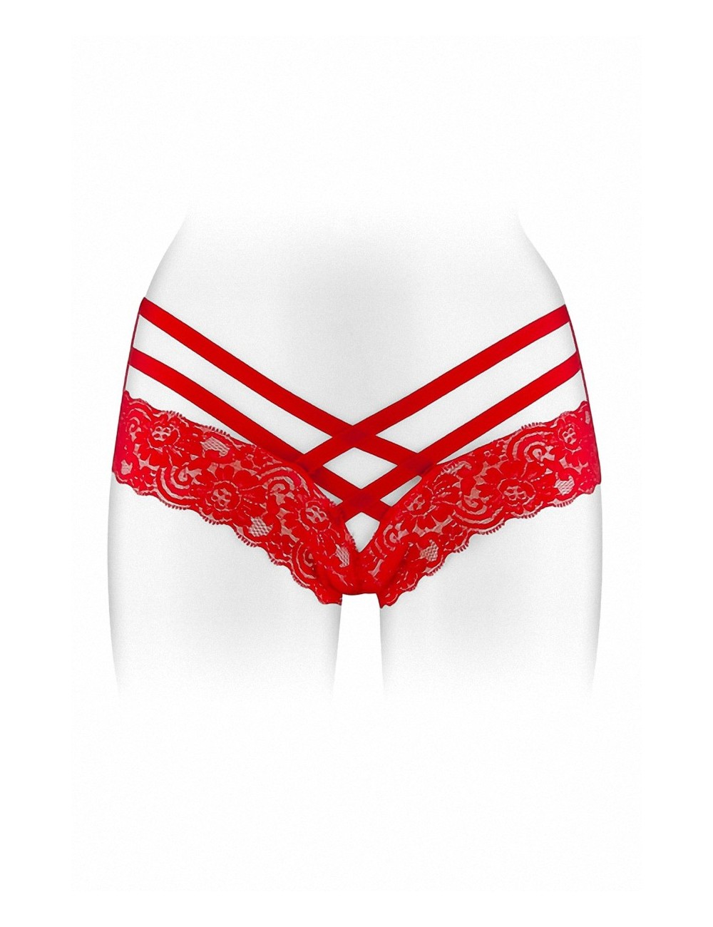 Tanga ouvert Anne - rouge