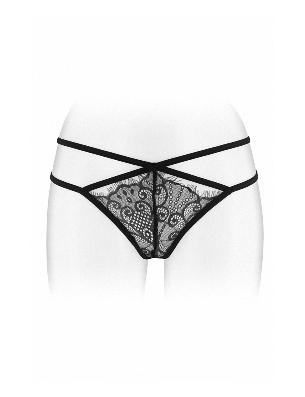 String ouvert Mylene - noir