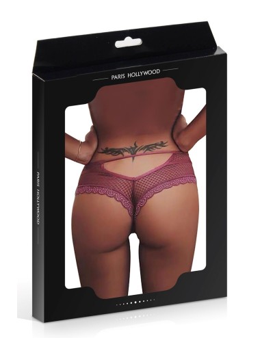 Tanga bordeaux dentelle - Paris Hollywood