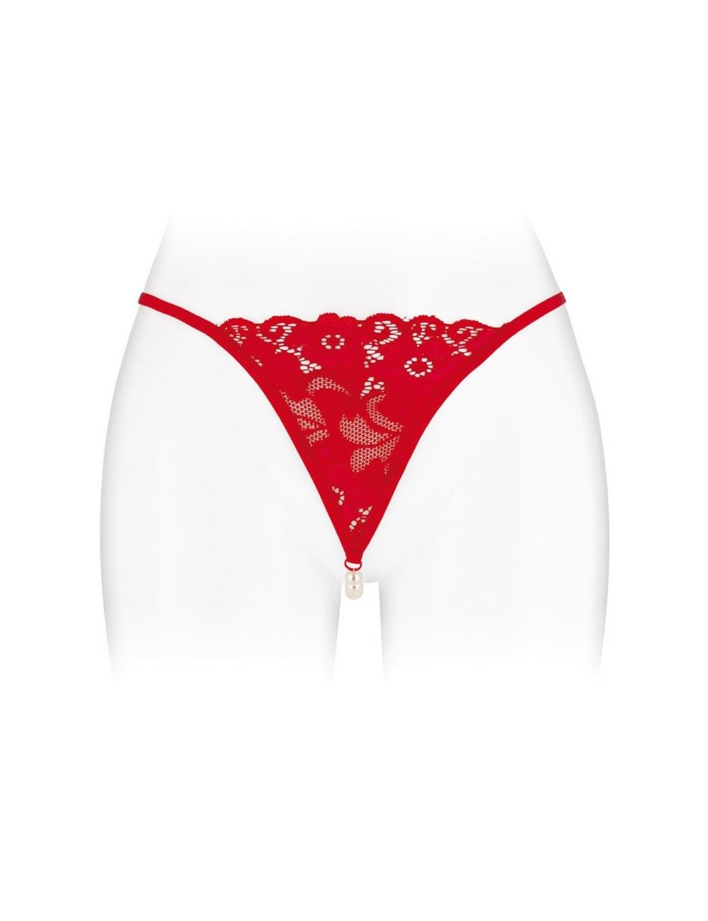 String avec perles Venusina - rouge String avec perles Venusina - rouge