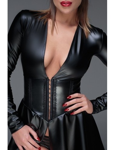 Minirobe corset wet look F154