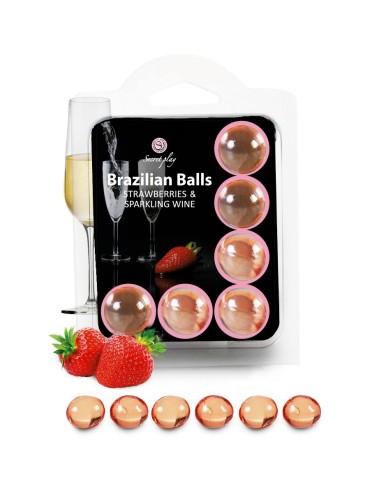 6 Brazilian Balls - fraise  champagne