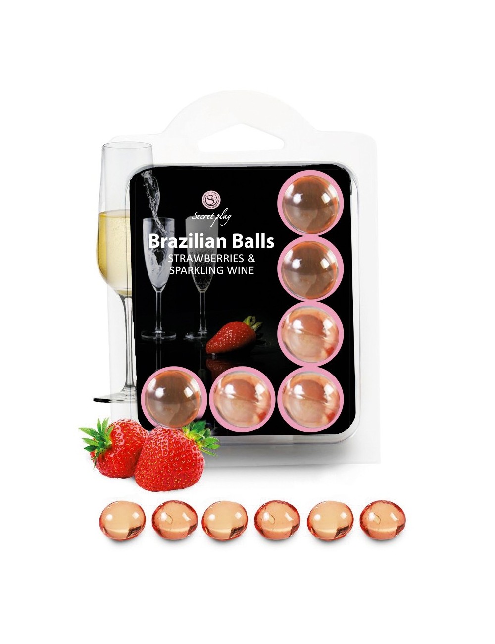 6 Brazilian Balls - fraise  champagne