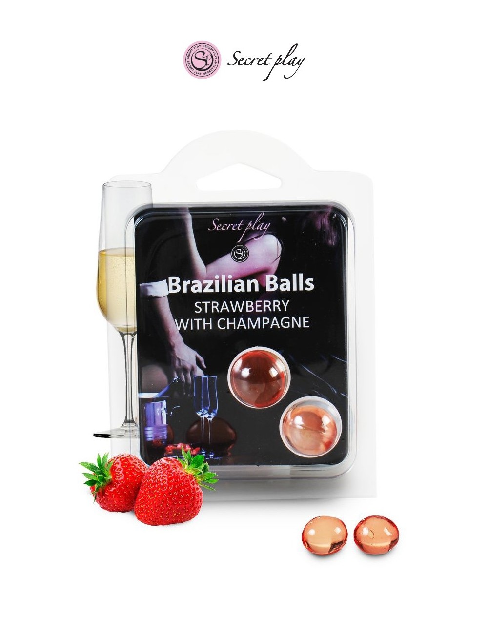 2 Brazilian Balls - fraise  champagne