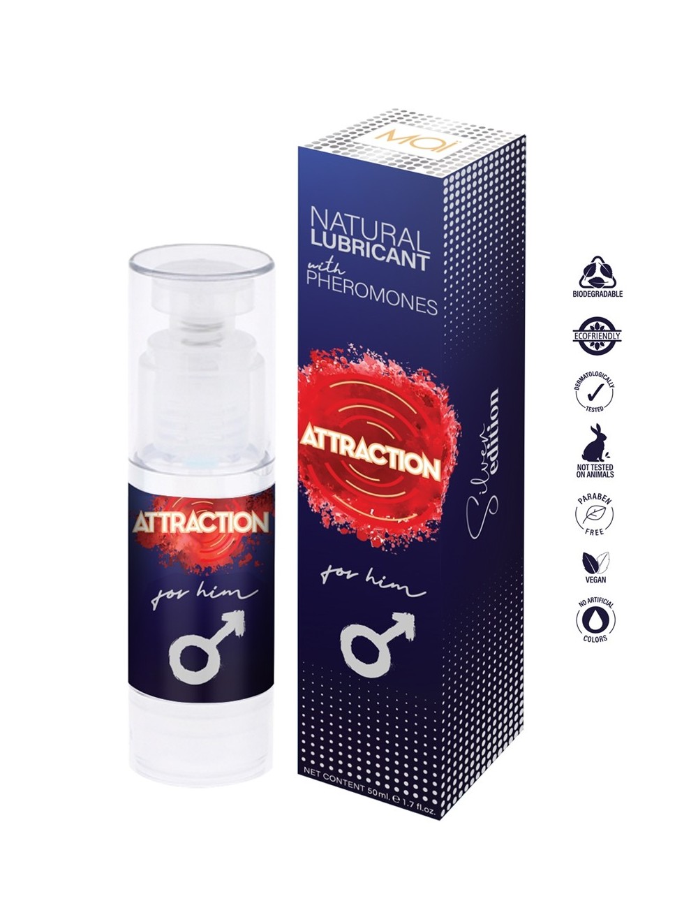 Lubrifiant naturel aux phéromones pour homme - Attraction