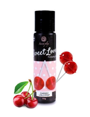 Lubrifiant comestible sucette à la cerise -  60 ml