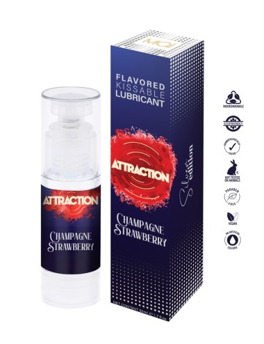 Lubrifiant embrassable parfum vin pintillant et fraise - Attraction