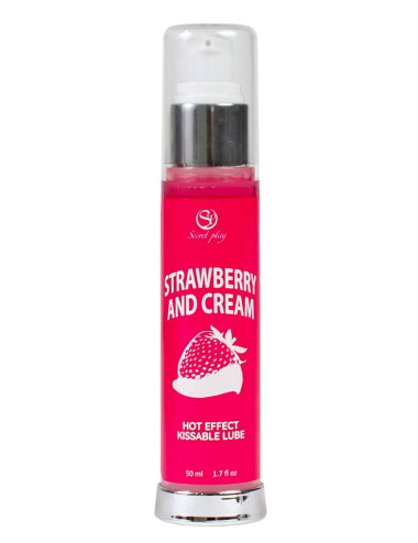 2 en 1 lubrifiant et huile de massage fraise à la crème chauffant - sp5389