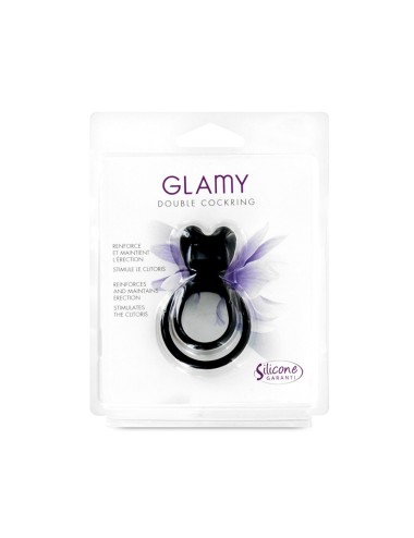 Double Cockring noir Glamy