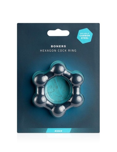 Cockring Hexagonal avec billes en acier - Boners