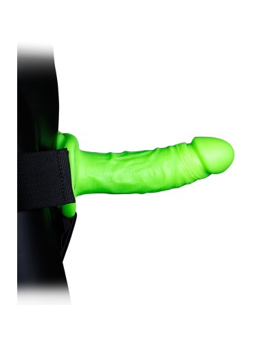 Gode-ceinture creux phosphorescent  18cm - Ouch