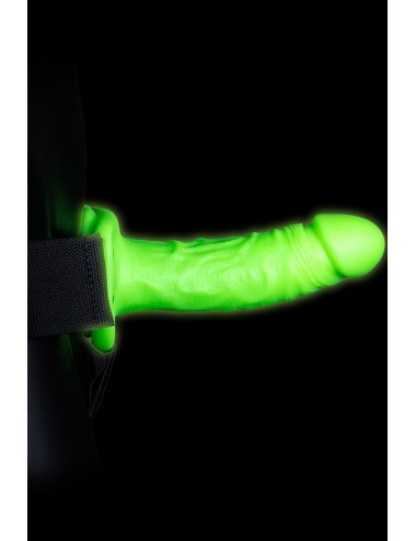 Gode-ceinture creux phosphorescent  18cm - Ouch