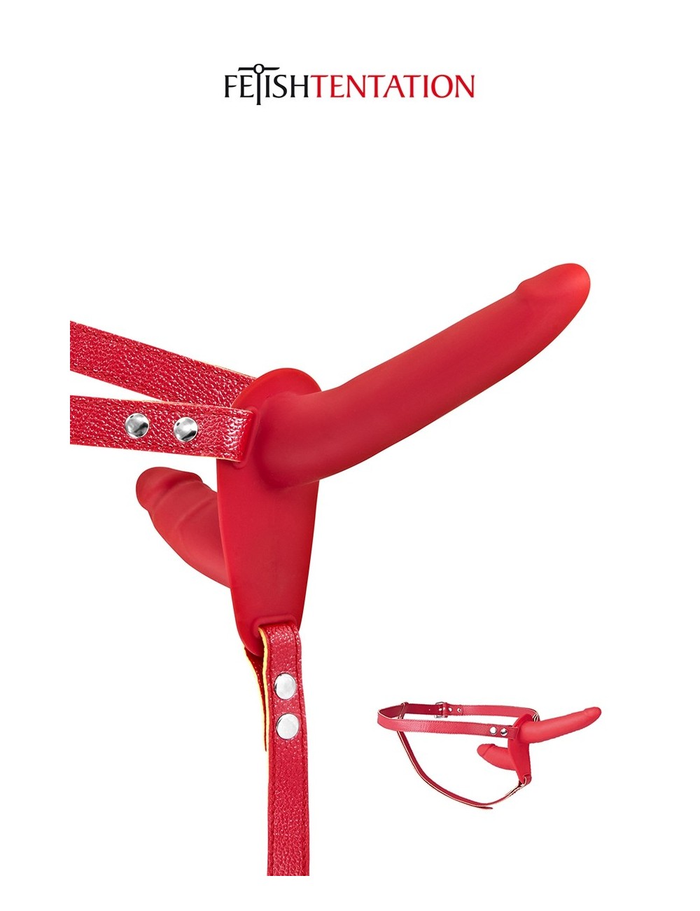 Double gode ceinture rouge - Fetish Tentation Double gode ceinture rouge - Fetish Tentation