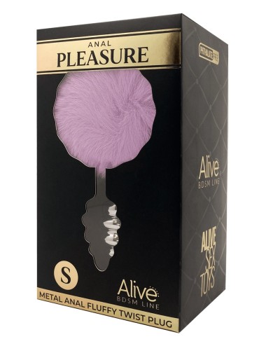 Plug métal Fluffy Twist S mauve - Alive