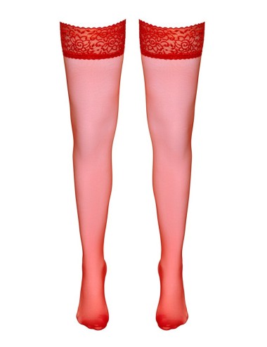 Bas autofixants rouge - Cotelli Legwear