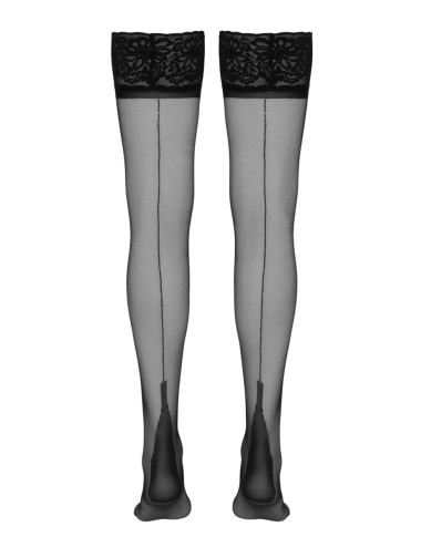 Bas autofixants couture noir 1 - Cotelli Legwear