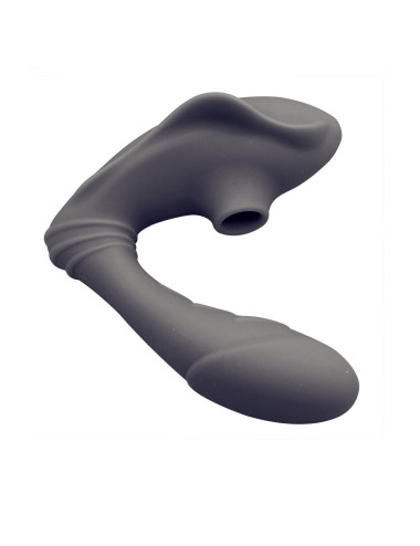 2 EN 1 Vibromasseur et stimulateur clitoridien USB noir - BOZ-042