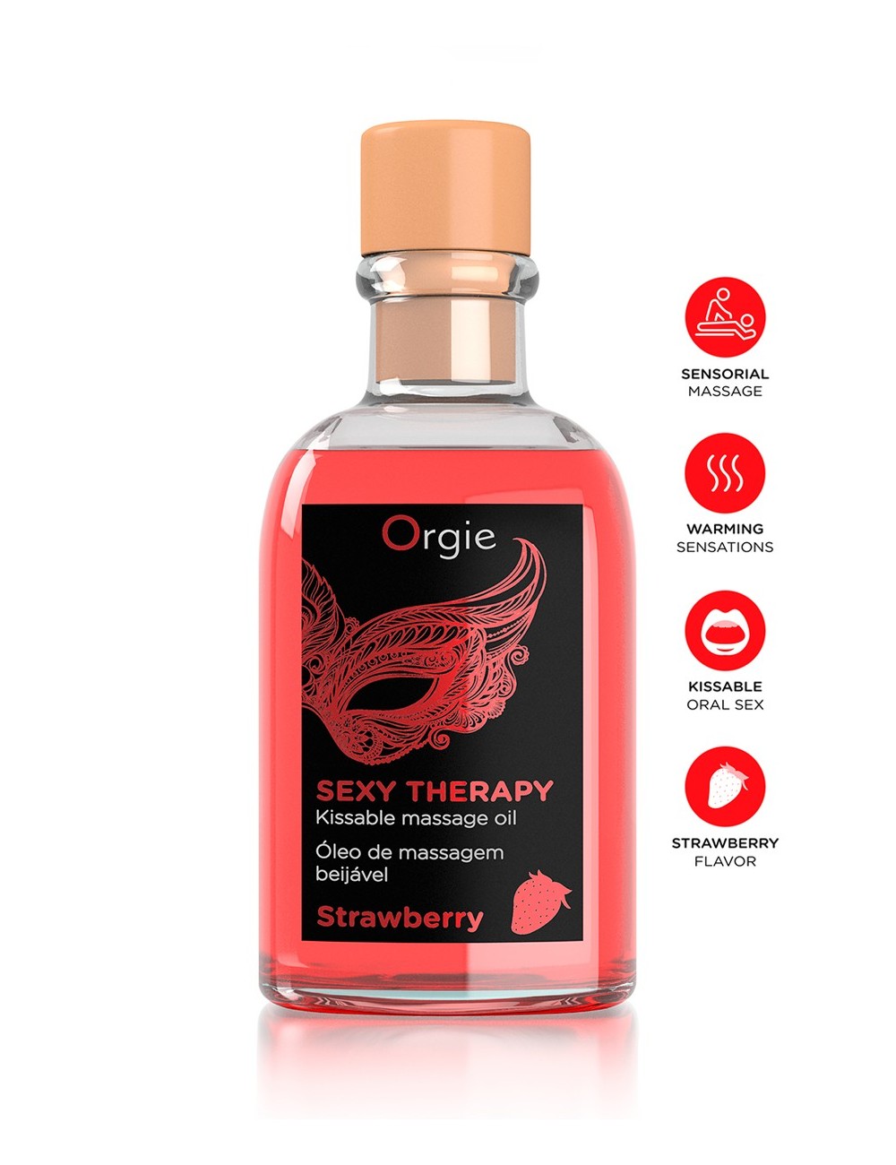 Huile de massage embrassable Sexy Therapy fraise Huile de massage embrassable Sexy Therapy fraise