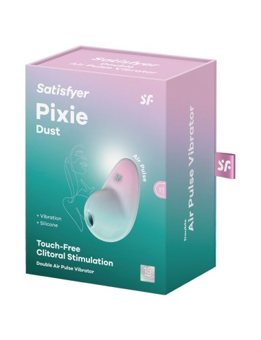 Stimulateur Pixie Dust air pulsé et vibrations - rose et menthe