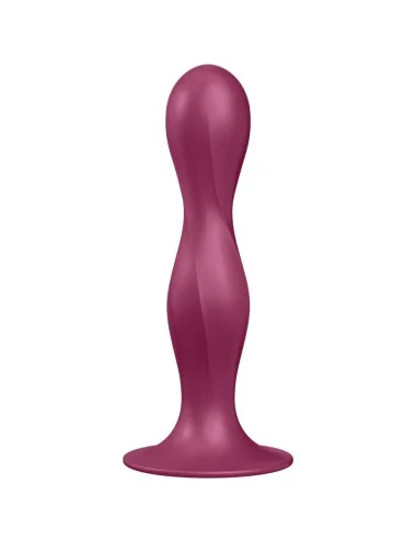 SATISFYER - GODE EN SILICONE DOUBLE BALL-R GRENAT