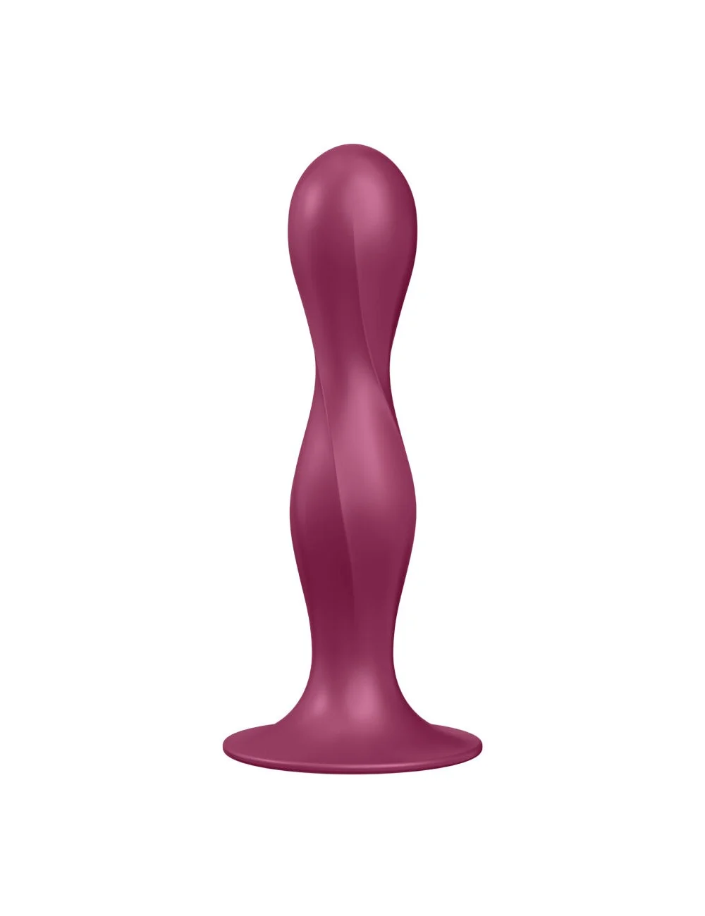 SATISFYER - GODE EN SILICONE DOUBLE BALL-R GRENAT