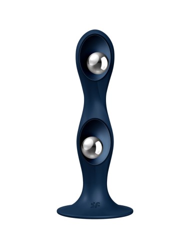 SATISFYER - DILDO EN SILICONE DOUBLE BALL-R BLEU