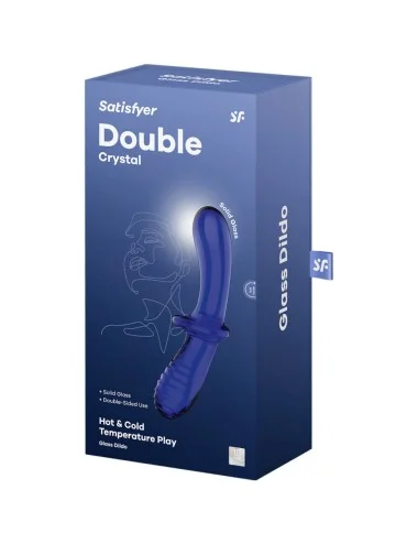 SATISFYER - GODE DOUBLE CRISTAL BLEU