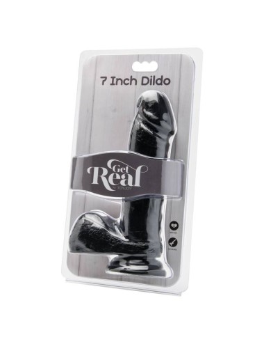 GET REAL - GODE 18 CM AVEC BOULES NOIR