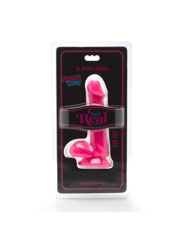 GET REAL - GODE HAPPY DICKS 12 CM BALLES ROSE