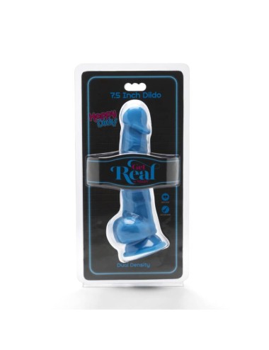 GET REAL - HAPPY DICKS 19 CM AVEC BALLES BLEU