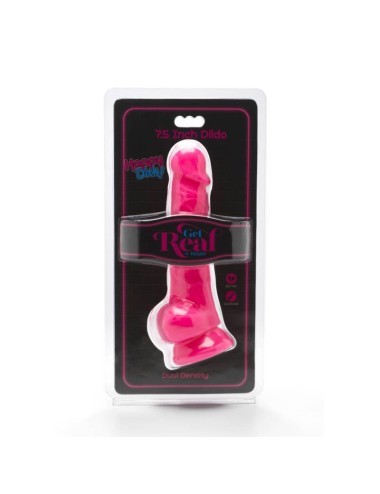 GET REAL - HAPPY DICKS 19 CM AVEC BALLES ROSE