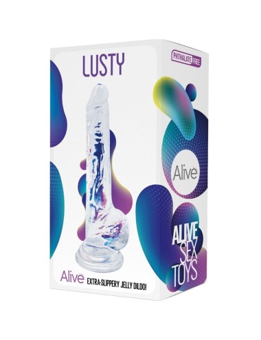 ALIVE - PÉNIS RÉALISTE LUSTY TRANSPARENT 18 CM