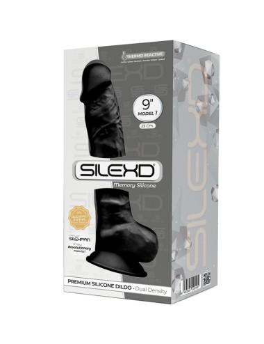 SILEXD - MODÈLE 1 PÉNIS RÉALISTE PREMIUM SILEXPAN SILICONE NOIR 23 CM