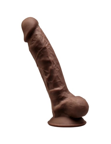 SILEXD - MODÈLE 1 PÉNIS RÉALISTE PREMIUM SILEXPAN SILICONE MARRON 17.5 CM