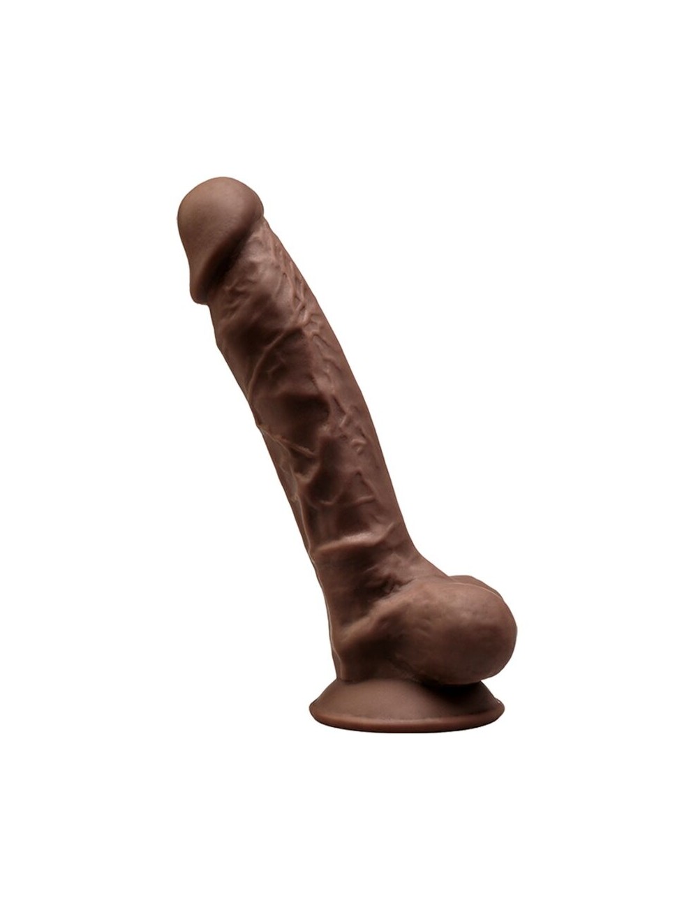 SILEXD - MODÈLE 1 PÉNIS RÉALISTE PREMIUM SILEXPAN SILICONE MARRON 17.5 CM