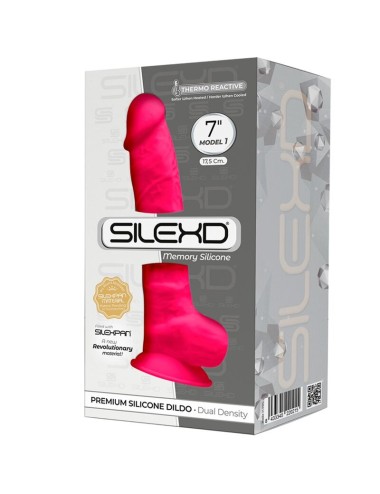 SILEXD - MODÈLE 1 PÉNIS RÉALISTE PREMIUM SILEXPAN SILICONE FUCHSIA 17.5 CM