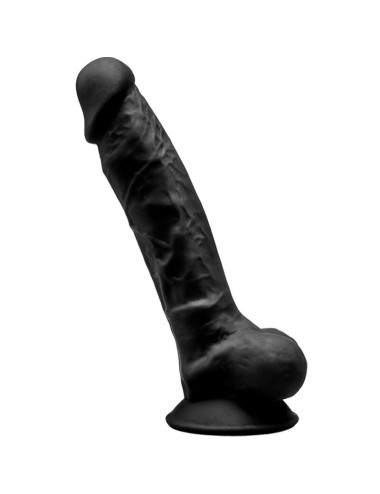 SILEXD - MODÈLE 1 PÉNIS RÉALISTE PREMIUM SILEXPAN SILICONE NOIR 17.5 CM