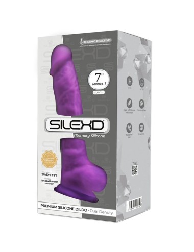 SILEXD - MODÈLE 1 PÉNIS RÉALISTE PREMIUM SILEXPAN SILICONE VIOLET 17.5 CM