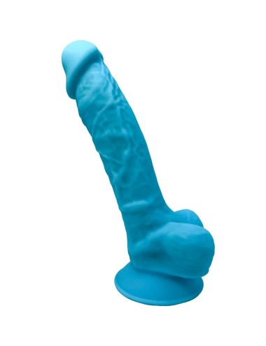 SILEXD - MODÈLE 1 PÉNIS RÉALISTE PREMIUM SILEXPAN SILICONE BLEU 17.5 CM