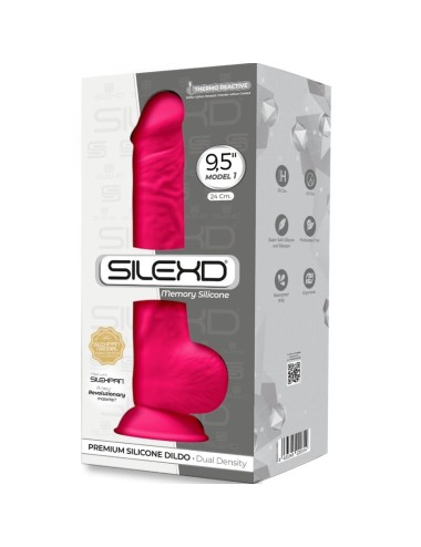 SILEXD - MODÈLE 1 PÉNIS RÉALISTE PREMIUM SILEXPAN SILICONE FUCHSIA 24 CM