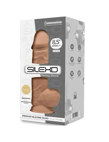 SILEXD - MODÈLE 1 PÉNIS RÉALISTE PREMIUM SILEXPAN SILICONE CARAMEL 21.5 CM